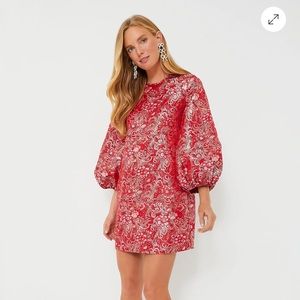 Hyacinth House Red & Pink Jacquard Janie Mini Dress